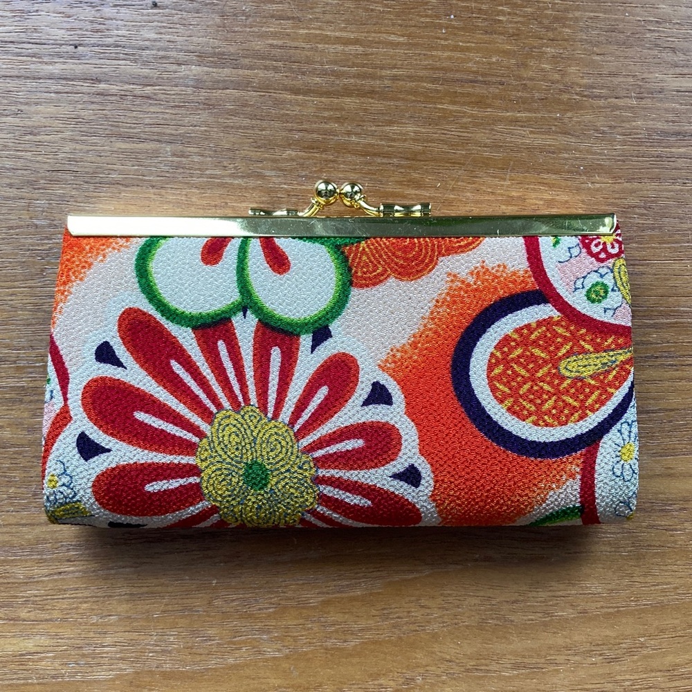 Vintage Japanese Silk Kiss-Lock Wallet